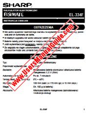 Ver EL-334F pdf Manual de Operación para EL-334F, Polaco