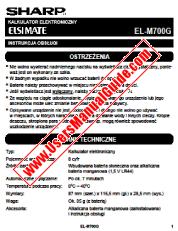 Ver EL-M700G pdf Manual de Operación para EL-M700G, Polaco