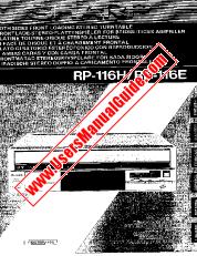 View RP-116H/E pdf Operation Manual, extract of language English, German, French, Swedish, Italian