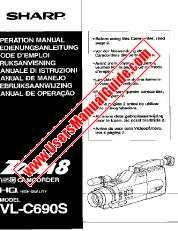 Ver VL-C690S pdf Manual de operación, extracto de idioma inglés, alemán.