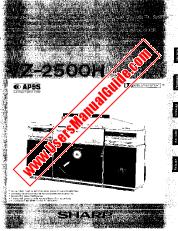 Ver VZ-2500H pdf Manual de operación, inglés, italiano, sueco, francés, alemán
