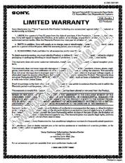View AVD--C70ES pdf Warranty Card