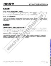 View AVD-C700ES pdf Note on progressive output & placement