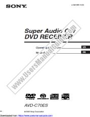 View AVD--C70ES pdf Operating Instructions (AVD-C70ES Super Audio CD/DVD Receiver)