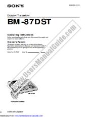View BM-87DST pdf Operating Instructions  (primary manual)
