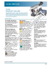 Ver CCD-TRV118 pdf Especificaciones de comercialización
