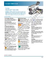 Ver CCD-TRV318 pdf Especificaciones de comercialización