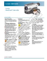 Ansicht CCD-TRV608 pdf Marketing-Spezifikationen