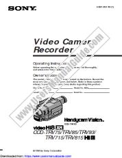 Vezi CCD-TRV715 pdf Instrucțiuni de operare (manual primar)