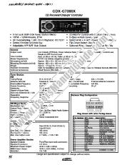 Ver CDX-C7000X pdf Guía de productos / Especificaciones