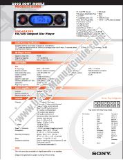 Ver CDX-CA720X pdf Guía de productos / Especificaciones