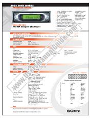 Ver CDX-CA810X pdf Guía de productos / Especificaciones