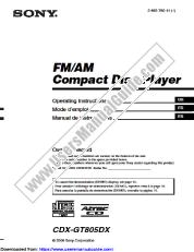 Vezi CDX-GT805DX pdf Proprietarii manuale