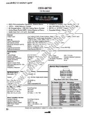 Voir CDX-M750 pdf Guide / Spécifications produit