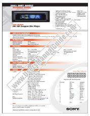 Ver CDX-M800 pdf Guía de productos / Especificaciones