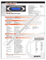 Voir CDX-MP40 pdf Guide / Spécifications produit
