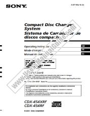 Ansicht CDX-454RF pdf Bedienungsanleitung (Englisch, Spanisch, Französisch)