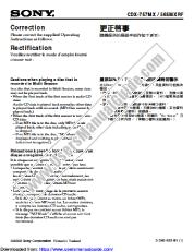 Ver CDX-757MX pdf Corrección del manual de instrucciones: disco multisesión