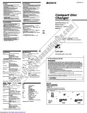Ansicht CDX-838 pdf Bedienungsanleitung (Englisch, Spanisch, Französisch)