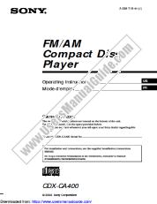 Vezi CDX-CA400 pdf Instrucțiuni de operare (manual primar)