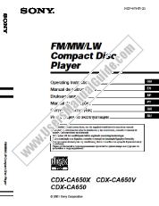 Voir CDX-CA650X pdf Manuel d'instructions (espagnol, portugais)
