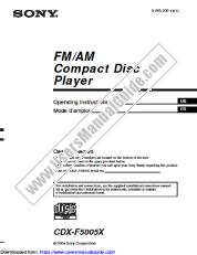 Vezi CDX-F5005X pdf Instrucțiuni de operare (manual primar)