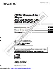Voir CDX-F5500 pdf Manual de instrucciones