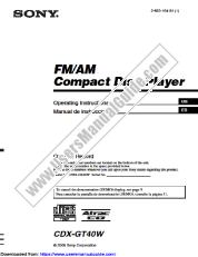 Ver CDX-GT40W pdf Instrucciones de operación