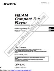 Ver CDX-L300 pdf Instrucciones de funcionamiento (manual principal)