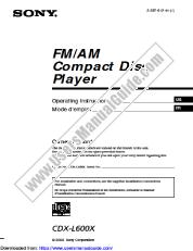 Vezi CDX-L600X pdf Instrucțiuni de operare (manual primar)