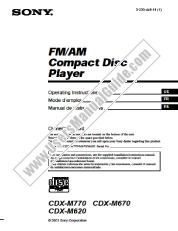 Ver CDX-M770 pdf Manual de usuario principal (inglés, español, francés)