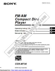 Ver CDX-M730 pdf Manual de usuario principal