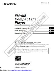 Ver CDX-M850MP pdf Instrucciones de operación
