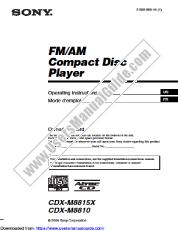 Ver CDX-M8815X pdf Instrucciones de operación