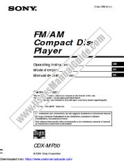 Vezi CDX-MP30 pdf Instrucțiuni de operare (în engleză, spaniolă, franceză)