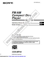 Ver CDX-MP40 pdf Instrucciones de operación