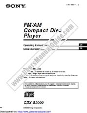 Ver CDX-S2000 pdf Manual de usuario principal