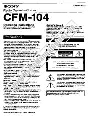 View CFM-104 pdf Operating Instructions  (primary manual)