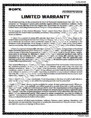 View PEGA-KB100 pdf Warranty Card