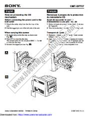 Ver CMT-EP707 pdf Nota: Protección del mecanismo de CD