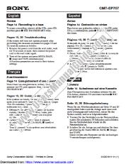 Visualizza CMT-EP707 pdf Avviso: cancellazione di una registrazione e passaggi di ripristino