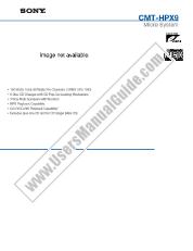 Ver CMT-HPX9 pdf Especificaciones de comercialización