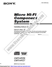 Vezi CMT-HPZ9 pdf Instrucțiuni de operare