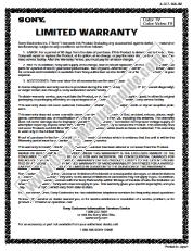 View KV-27FV300 pdf Limited Warranty