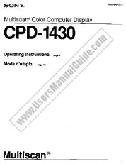 Ver CPD-1430 pdf Instrucciones de funcionamiento (manual principal)