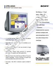 Voir CPD-G520 pdf Spécifications de marketing