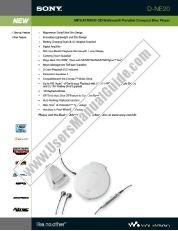 Ver D-NE20 pdf Especificaciones de comercialización
