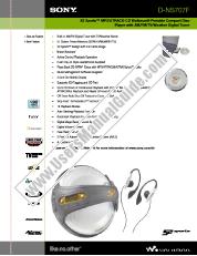 Ver D-NS707F pdf Especificaciones del producto
