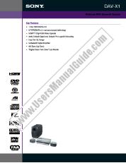 Vezi DAV-X1 pdf Specificațiile de marketing