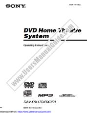 Ansicht DAV-DX250 pdf Betriebsanleitung (Haupt-Stereo-System)